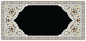 وکتور کادر کاشی کاری اسلیمی لوزی شکل کرم